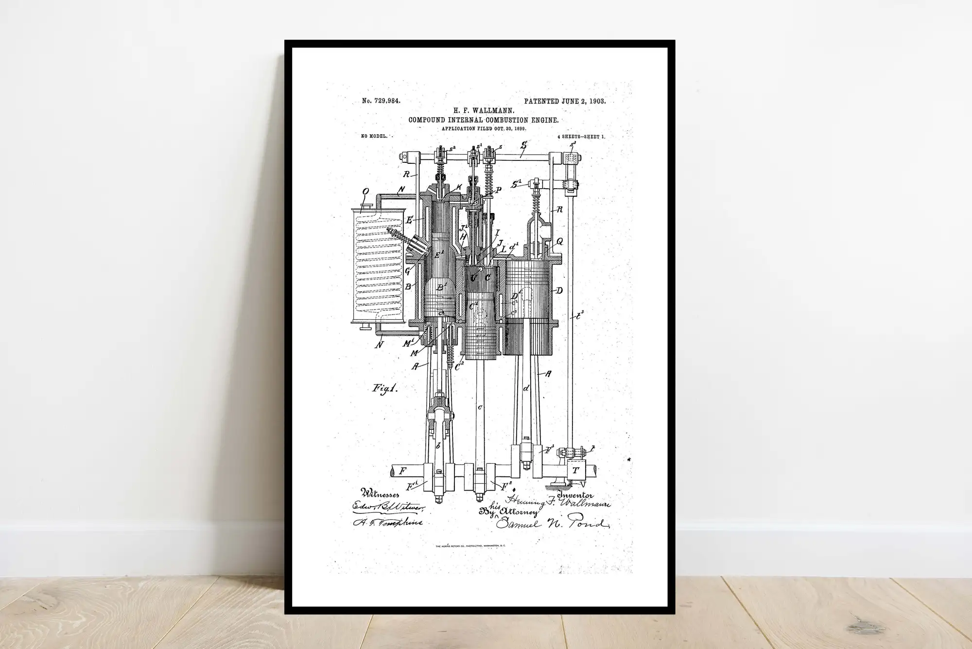 Internal Combustion Engine Patent Premium Print Poster